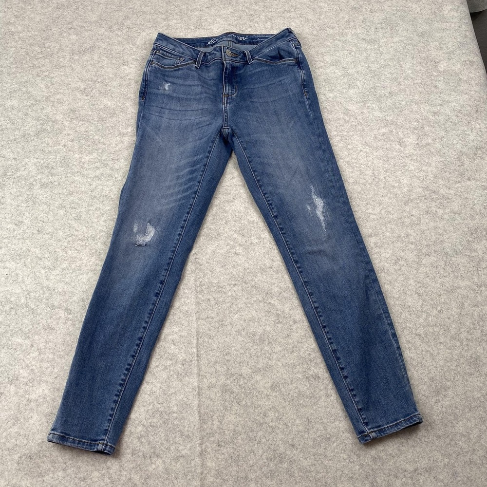 Eddie Bauer Jeans Womens 4 (26x26) Blue Slightly Curvy Skinny Ankle Stretch